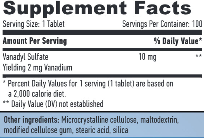 Vanadyl Sulfate 10 мг-100 таб